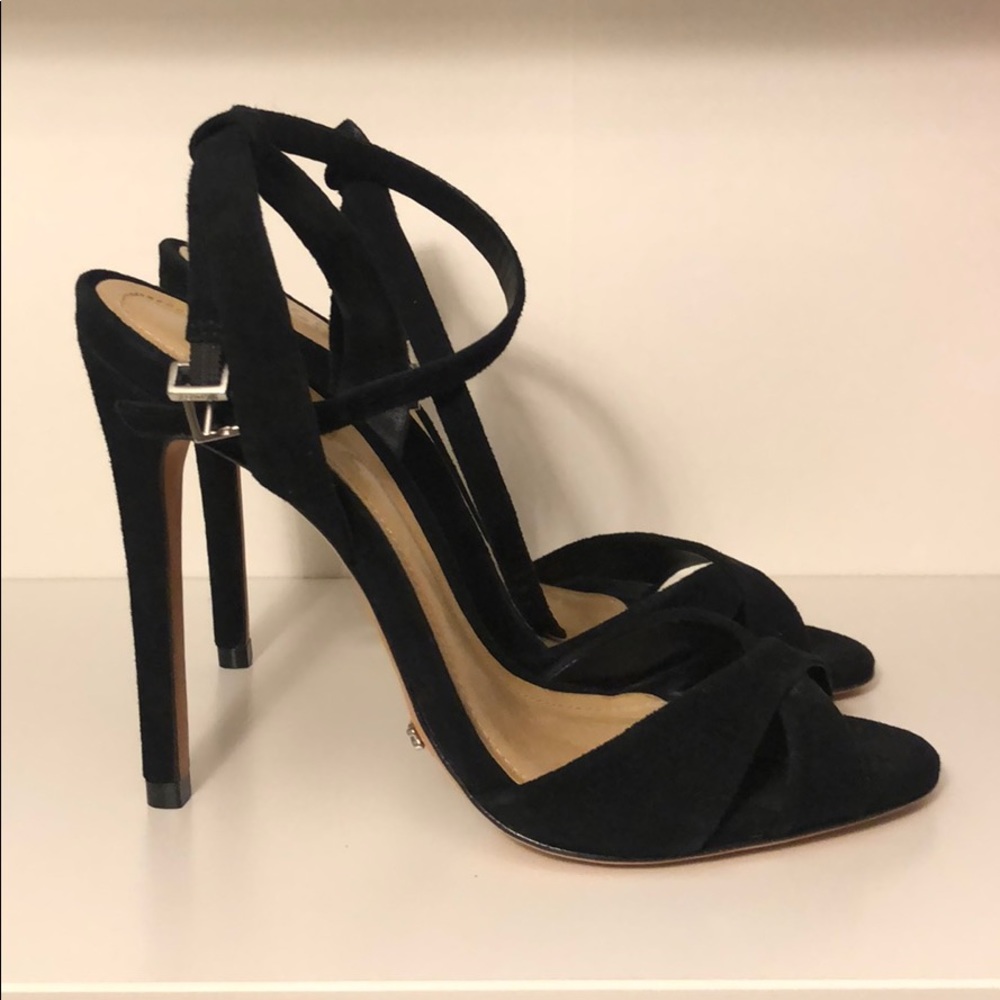Schutz High Stiletto Heel Ankle Strap Sandal Peep Toe